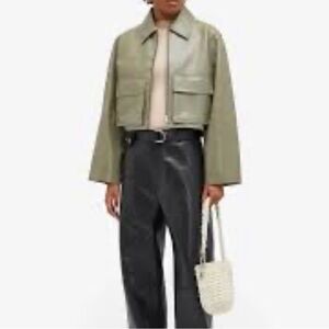 NWT Stand Studio Gretel Leather Jacket, Size US 10; UK 14